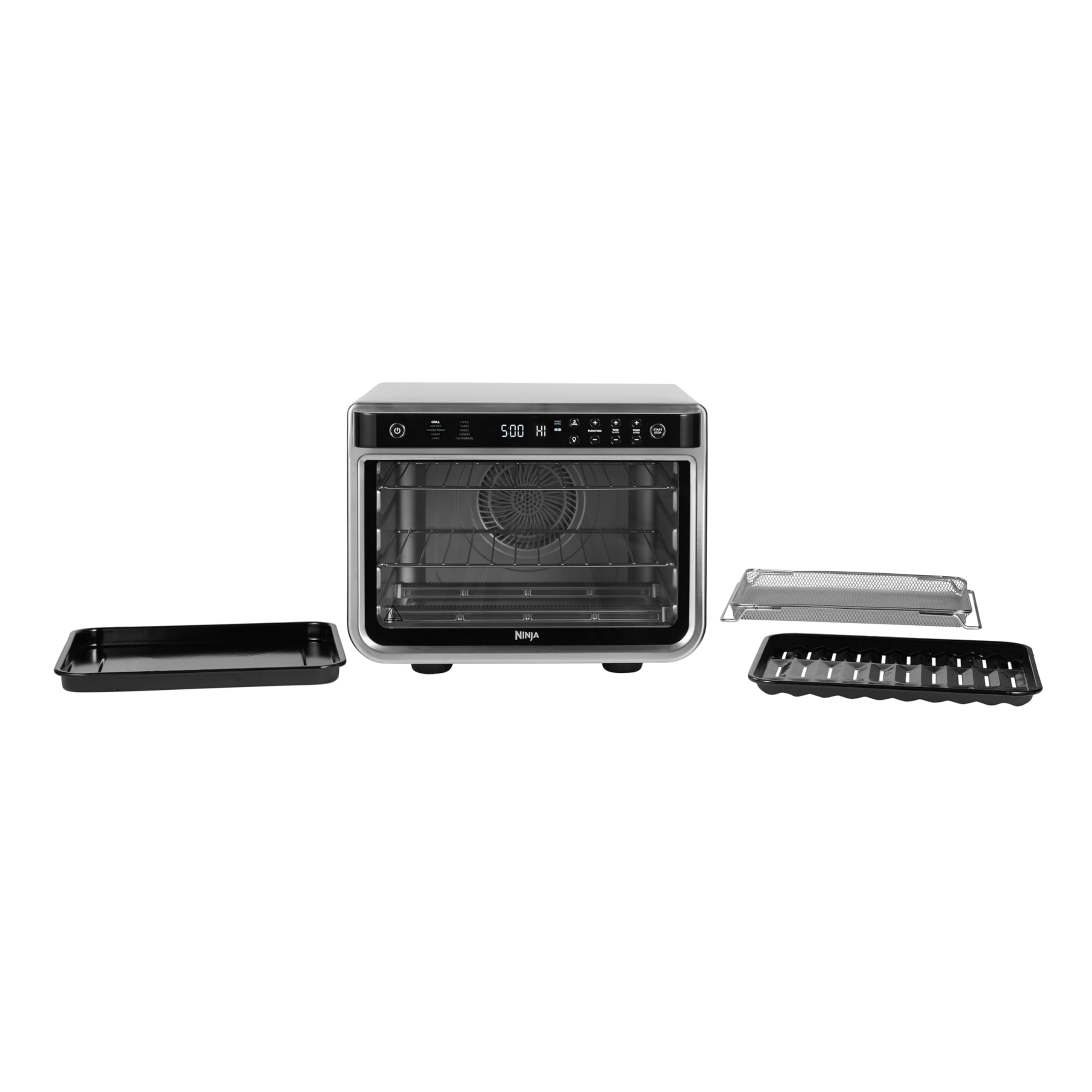Ninja Foodi 10-in-1 Multifunktions-Ofen, tragbarer Mini-Ofen für Arbeitsflächen, Mehrzweck-Ofen mit 10 Kochfunktionen; Air Fry, Rösten, Grillen, Backen und mehr, Silber/Schwarz DT200EU